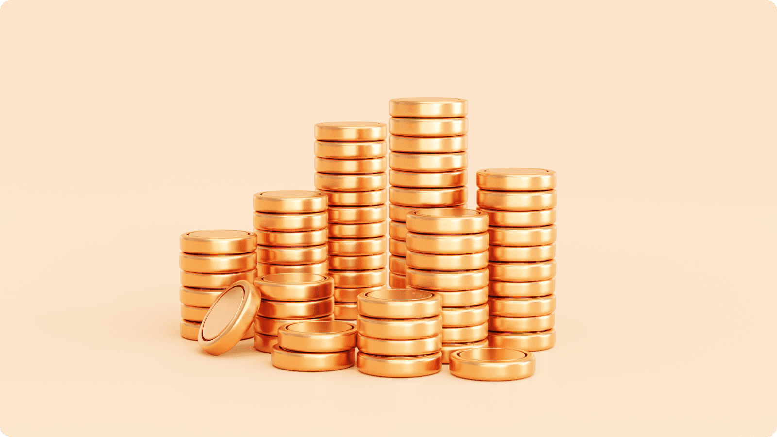 stacked golden coins